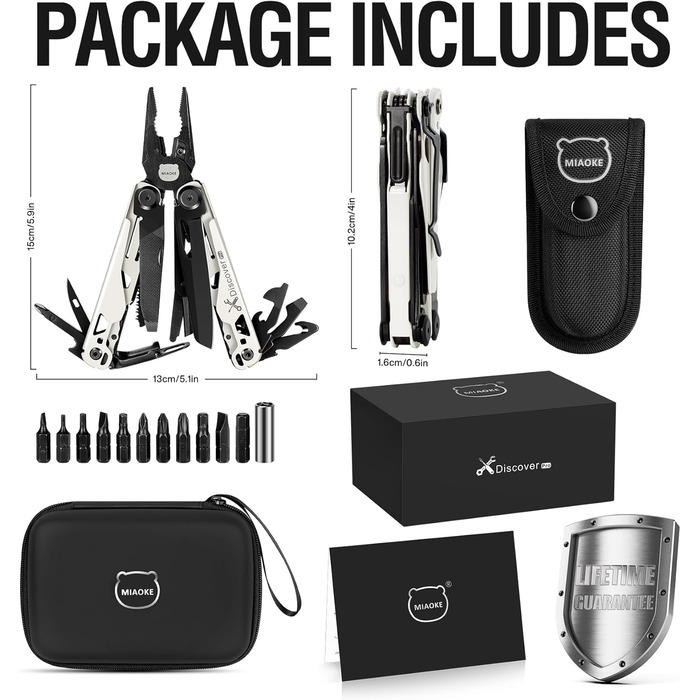 Мультитул MIAOKE 23 в 1 з подарунковою коробкою: викрутки, пила, плоскогубці, ніж для кемпінгу. Ідеальний подарунок для чоловіків