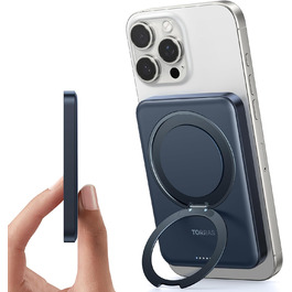 Power Bank TORRAS 5000mAh з MagSafe та кільцем для iPhone 16/15/14/13/12. Бездротовий, USB-C, чорний