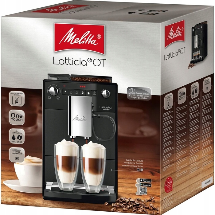 Автоматична кавомашина Melitta Latticia, тиск, 1450 Вт, чорна