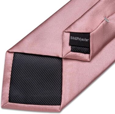 Краватка однотонна DiBanGu для чоловіків, шовкова краватка та нагрудна хустинка, комплект з краваттями, затискачами для краваток та запонками для весілля та свят (світло-рожевий)