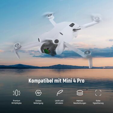 Набір фільтрів NEEWER ND&CPL для DJI Mini 4 Pro: 6 шт. (ND8, ND16, ND32, ND64, ND128, CPL) з ультратонким рамкою. Фільтри для дрона з HD склом, комплект