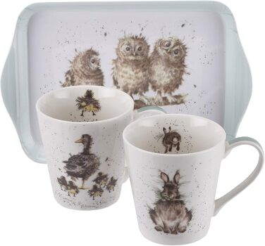 Portmeirion Home & Gifts X0011658739 Wrendale by Royal Worcester s/2 Cups & Saucers Wrendale Designs (Set of 2 (1 Cup & Saucer))