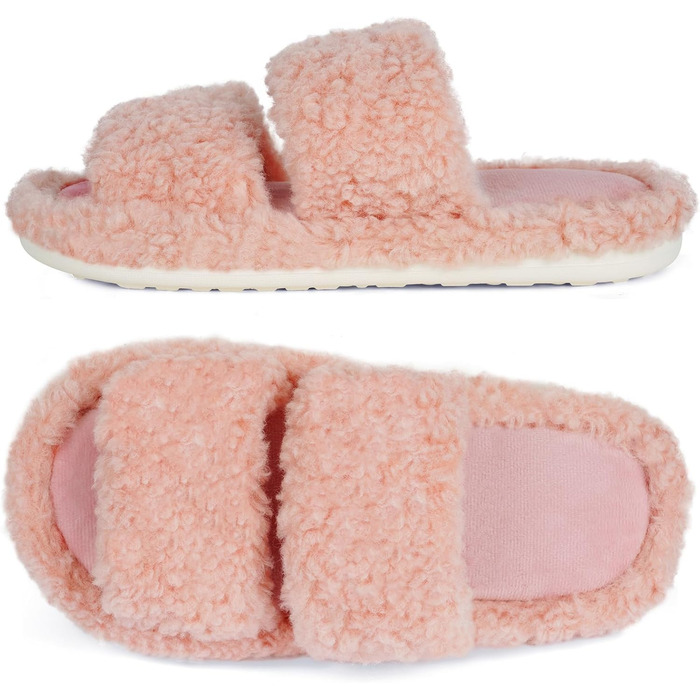Тапочки жіночі OFFCUP Fuzzy з м'якою піною Memory, у формі акули, антиковзкі, теплі та зручні, рожеві, 38/39