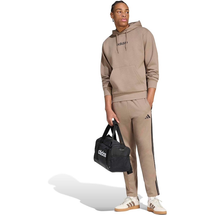 Чоловіча худі Adidas Essential Linear Fleece з капюшоном, колір Khaki Six/Black, розмір S