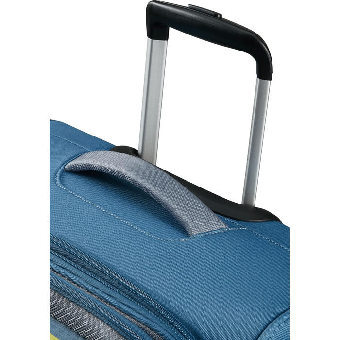 Валіза American Tourister Pulsonic Spinner L, розширювана, 81 см, 113/122 л, синя, поліестер