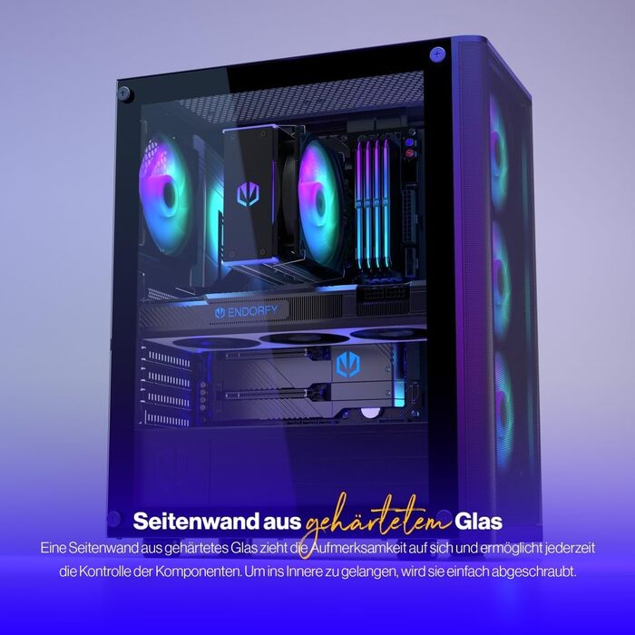 Корпус для ПК Endorfy Ventum 200 ARGB ATX з 4 вентиляторами 120 мм ARGB, скло, Mesh-фасад, широка сумісність охолодження