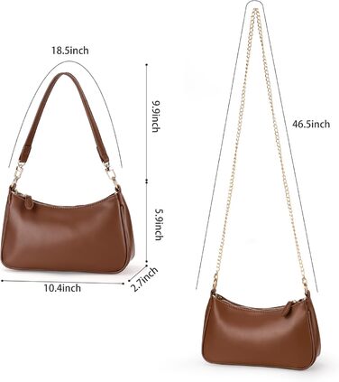 Сумка-клатч WantGor: жіноча сумка-тоут, кросбоді, міні-хобо, екошкіра (коричнева)