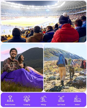 Спальний мішок Sportneer Outdoor - ковдровий, 3-4 сезони, для дорослих, фіолетовий (200x85 см)