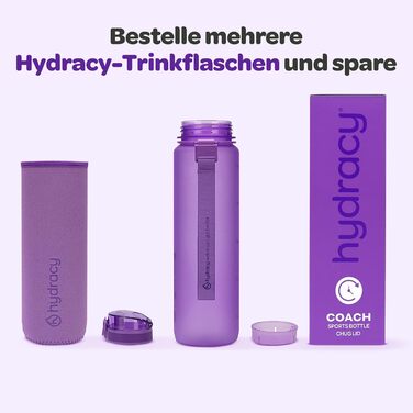 Пляшка для води Hydracy з фруктовою вставкою 500 мл, BPA-free, з міткою часу, спортивна, блакитна 