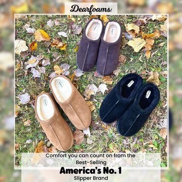 Чоловічі тапочки-клоги Dearfoams з замші для дому та вулиці, розмір 40.5 EU, чорні