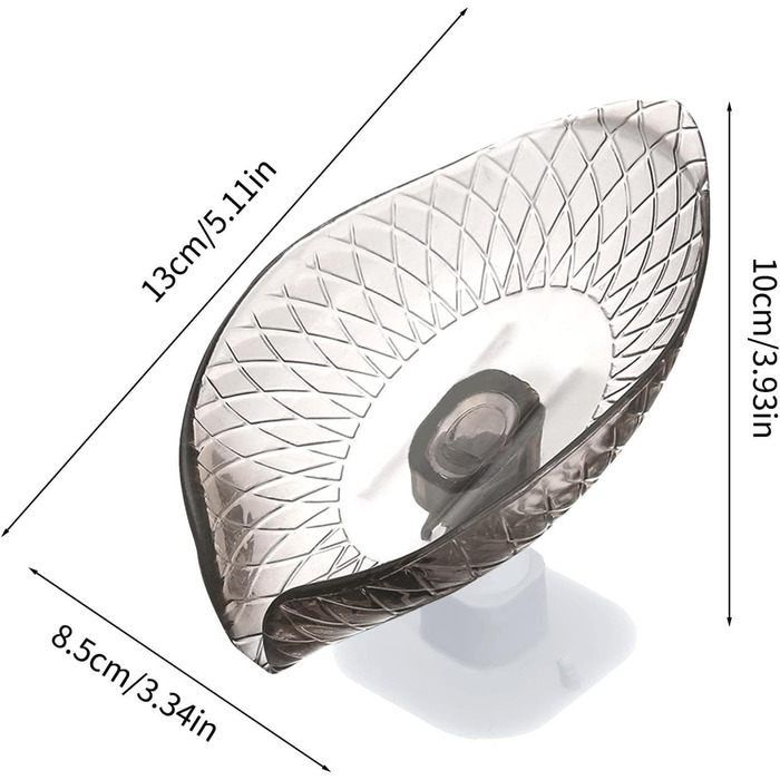 Чорна мильниця з присоском | Прозора мильниця для душу та ванни | Мильниця для мила, рушників та аксесуарів