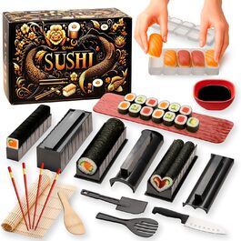 Набір для приготування суші Pukpu Sushi Set – повний комплект на 20 частин з бамбуковою килимком, інструментами, тарілкою, соусницею, паличками, подарунковою коробкою. З інструкцією та відео – ідеальний набір для початківців