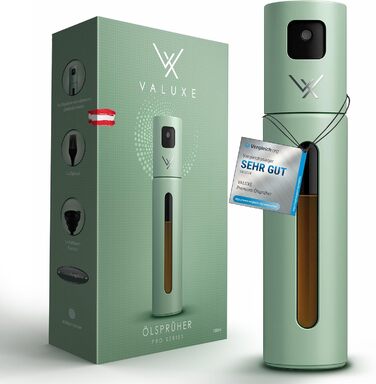 Розпилювач для олії та оцту VALUXE® з нержавіючої сталі з УФ-покриттям та фільтром - ідеальний для оливкової олії, салату та приготування їжі