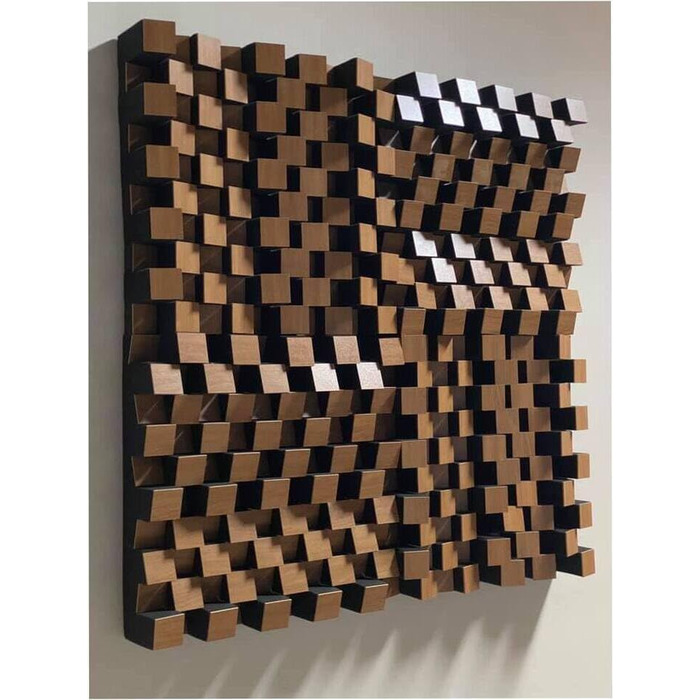 Набір акустичних диффузорів 2D для звукоізоляції та поглинання шуму, 50 x 50 см, колір Sonoma SIRIUS (150мм), 2 шт.