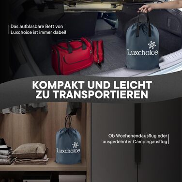 Надувне ліжко самонадувна, 1 місце, з електричним насосом, преміум якість, для кемпінгу та дому, темно-помаранчевий колір