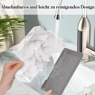 Тримач для зубних щіток електричних, знімний, для зберігання зубної пасти та бритви, легко чистити, білий (білий мармур)