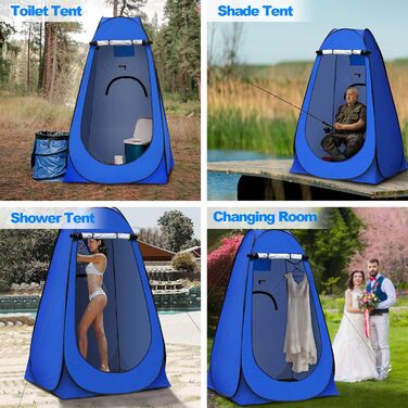 Намет для туалету та душу TUKAILAI для кемпінгу, Pop-Up, 120x120x190 см, блакитний