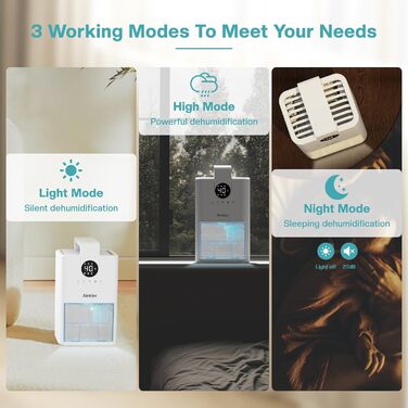 Електричний осушувач повітря Airelax 1000 мл з автовимкненням, тихий, для підвалу, спальні, ванної кімнати