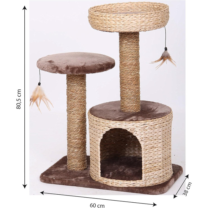 Croci C6020457 Scratching Post Natural Larix, 60 x 38 x 80.5 cm