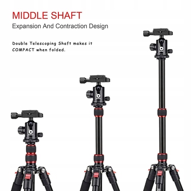 Алюмінієвий компактний штатив для подорожей BONFOTO B690A 2в1 з панорамною головкою 360° для DSLR