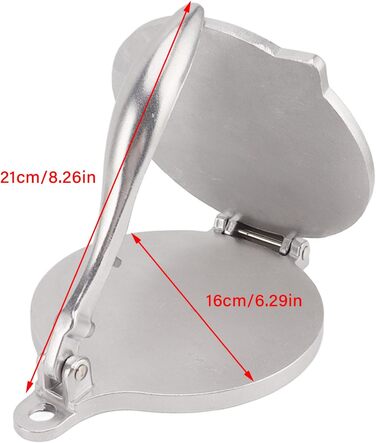 Пресс для тортилій та тако з чавуну Gusseisen (16 см, срібний)