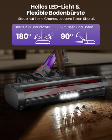 Акумуляторний пилосос SICBCGB 48000Pa/550W/70хв, 2.0L з HD-дисплеєм, антизаплутувальною щіткою, док-станцією, 11-шаровою фільтрацією для шерсті тварин та авто (фіолетовий)