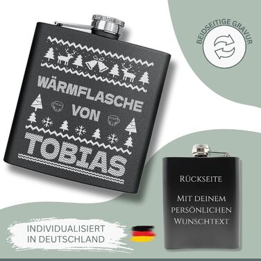 Набір фляг з гравіюванням - персоналізований з іменем - ідеальний подарунок на весілля та для чоловіків - нержавіюча сталь (дизайн 9)