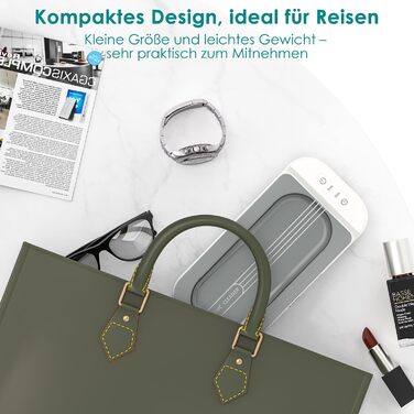 Ультразвукова очищувач KECOOLKE для ювелірних виробів, кілець, монет та окулярів з цифровим таймером (сірий)