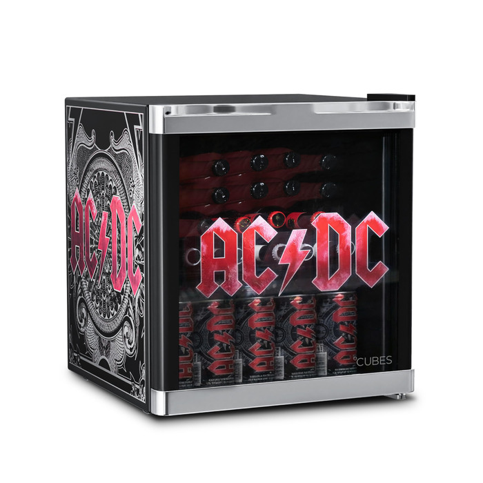 Міні-холодильник AC/DC CUBES 48 л з скляними дверцятами та змінним напрямком відкривання | Тихий та енергоефективний (39 дБ) | Ідеально підходить для бару, офісу та геймінгу | Культовий дизайн для шанувальників року