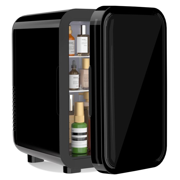 Міні-холодильник YASHE, 6 літрів, 8 банок, 220–240 В AC/DC, портативний термоелектричний охолоджувач, чорний. Підходить для спальні, догляду за шкірою, напоїв, офісу, гуртожитку та авто.