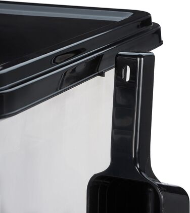 Коробки для корму для собак Relaxdays 2 шт., 10L та 30L, з кришкою, роликами, лопаткою, прозорі/чорні