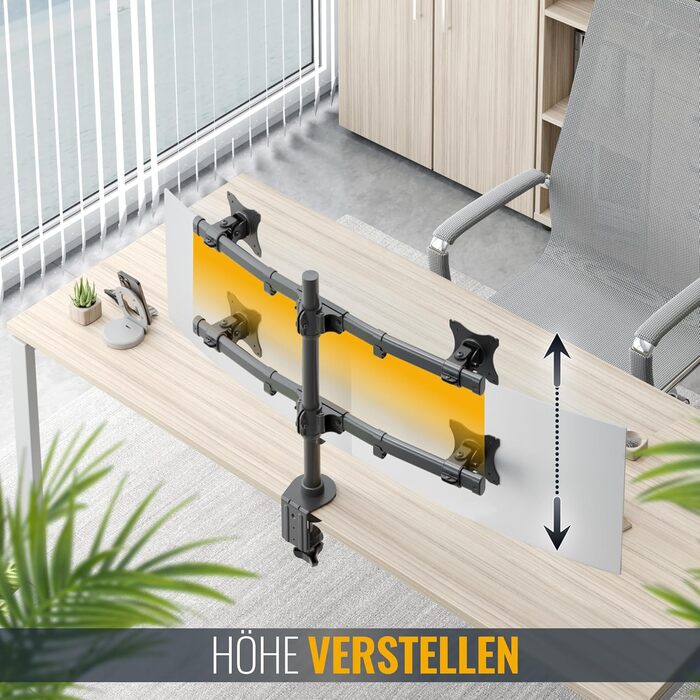 Підставка для монітора RICOO TS7811 - 2 монітори, кріплення для 13-27 дюймів, гнучкий гриф, для ПК та ігор