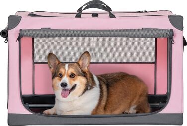 Транспортна переноска для собак та котів Petsfit, складана, для подорожей та авто, рожева, M