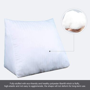 Підголовник для спини Johnear: трикутна подушка для ліжка, дивана, читання (сірий, 45x20x35 см)