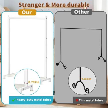 Дитяча вішалка для одягу з полицею для зберігання, металева, біла - Kinder