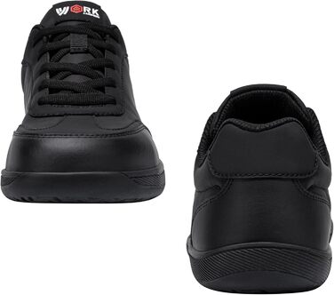 Чоловічі робочі черевики LARNMERN: неслизькі, дихаючі, з широким носком та сталевим підноском, чорні, розмір 42 EU