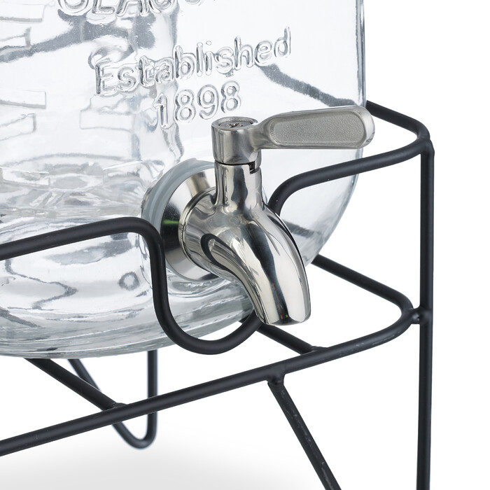 Relaxdays 2-Piece Drink Dispenser, 4L with Stand