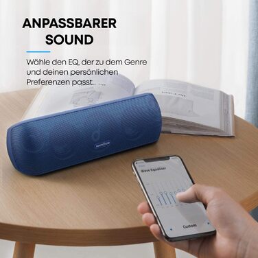 Soundcore Motion+ Bluetooth Портативна Колонка HiFi 30W, Глибокий Бас, IPX7, 12h, USB-C, App, EQ (блакитна)