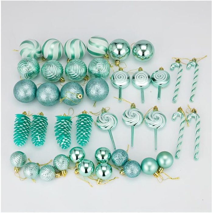 Набір прикрас для ялинки 40 шт. Червоні кулі з пластику, стійкі до пошкоджень. Новорічні прикраси для ялинки.