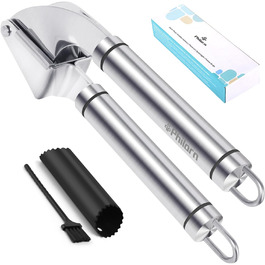 Преміум-нічна для часнику та імбиру Philorn з очищувачем та щіткою - нержавіюча сталь, професійний кухонний помічник