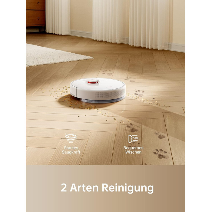 Робот-пилосос Dreame D9 Max з функцією миття, 4000Pa, LDS-навігація, 150 хв роботи, карти для різних поверхонь, ідеальний для килимів, твердих підлог та шерсті тварин, керування через додаток