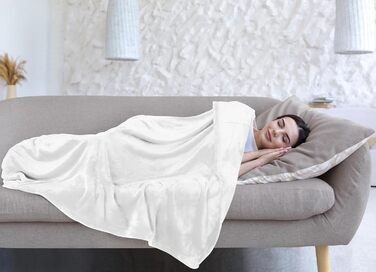 Плед Utopia Bedding: теплий та м'який флісовий плед 200x150 см для ліжка, дивана та крісла (білий)