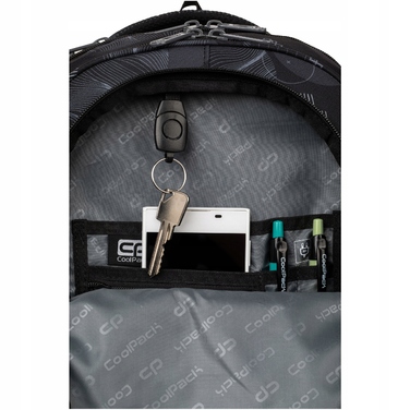 Шкільний рюкзак CoolPack багатокомпортний, чорний, 29 л, з відділенням для ноутбука