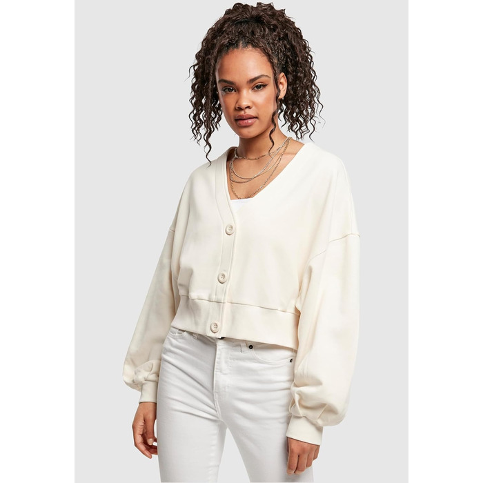 Кардиган жіночий Urban Classics Oversized з органічної бавовни, Short Terry, розмір 3XL, колір Whitesand
