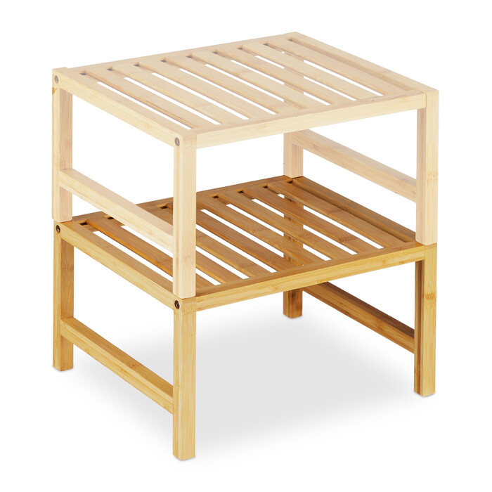 Relaxdays Bamboo Shelf Insert, 2-Piece Set