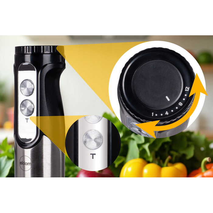 Мультифункціональний занурювальний блендер-подрібнювач Eldom BL250, потужний, 800 Вт, набір