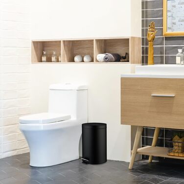 Сміттєвий відер Relaxdays для кухні з педаллю та кришкою, 20 л, чорний, матовий