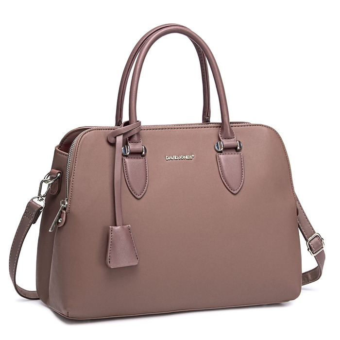 Сумка жіноча David Jones елегантна шопер (Tote Bag) з PU шкіри - рожева. Сумка через плече, багато відділень для роботи та повсякденного використання