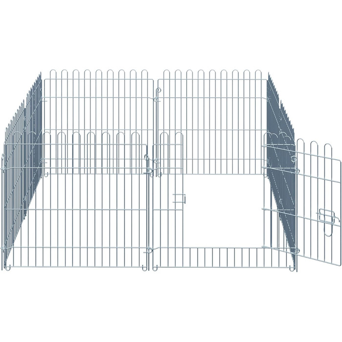 Клітка-загон для цуценят PawHut 8-секційний, срібна, 63 x 60 см