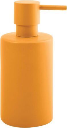 Дозатор мила Spirella з нержавіючою помпою, керамічний, 300 мл, матовий сірий, стандартний, з жовтим акцентом